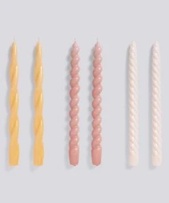 HAY Candle Long Mix 6 Pcs Dark Peach Dark Rose L Rose
