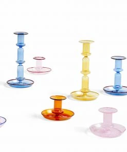 Brand new ❤️ HAY Flare Stripe Kerzenhalter, Pink ⭐ 5 HAY Flare Stripe Kerzenhalter, Pink