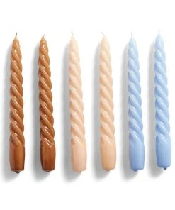 HAY - Candle Twist Set Of 6 - Caramel/peach/lavender
