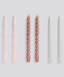 HAY Candle Long Mix 6 Pcs Light Rose Mauve Light Grey