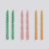 HAY Candle Long Mix 6 Pcs Green Dark Rose Tangerine
