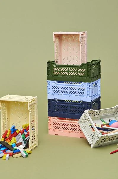 Promo β¨ HAY Medium Coloured Crate In Navy π 3 HAY Medium Coloured Crate In Navy