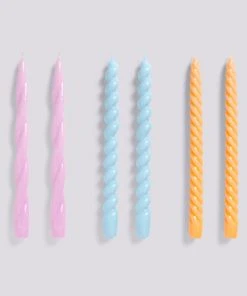 HAY Candle Long Mix 6 Pcs Lilac L Blue Dark Peach