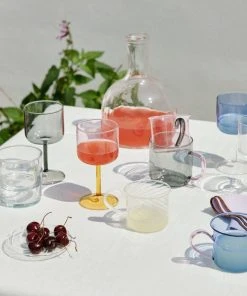 HAY Tint Wine Glass Set Of 2 - Blue And Clear