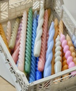 HAY Velas Long Mix Set De 6 Lilac Light Blue Dark Peach