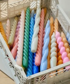 HAY Velas Long Mix Set De 6 Dark Green, Dark Rose, Tangerine