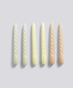 HAY Twist Candle 6 Pk Grey Beige Citrus Peach