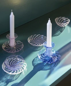 Best Pirce ✨ HAY Set of 2 Striped Glass Bowls Clear Pink ⌛ 11 HAY Set of 2 Striped Glass Bowls Clear Pink