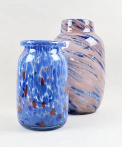 Promo π₯° HAY Hand Blown Splash Vase – Blue – Roll Neck π 11 HAY Hand Blown Splash Vase – Blue – Roll Neck