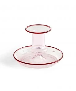 HAY Pink Glass Flare Candlestick