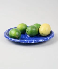 HAY Enamel Deep Plate Medium Speckle Blue