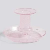 HAY Flare Candleholder / Stripe Pink with White