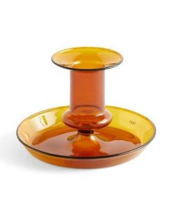 HAY Flare Candle Holder Amber