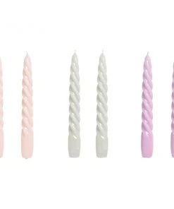HAY Twisted Candles - Light Rose/ Light Grey/ Lilac