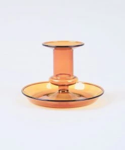HAY Amber Flare Glass Candlestick
