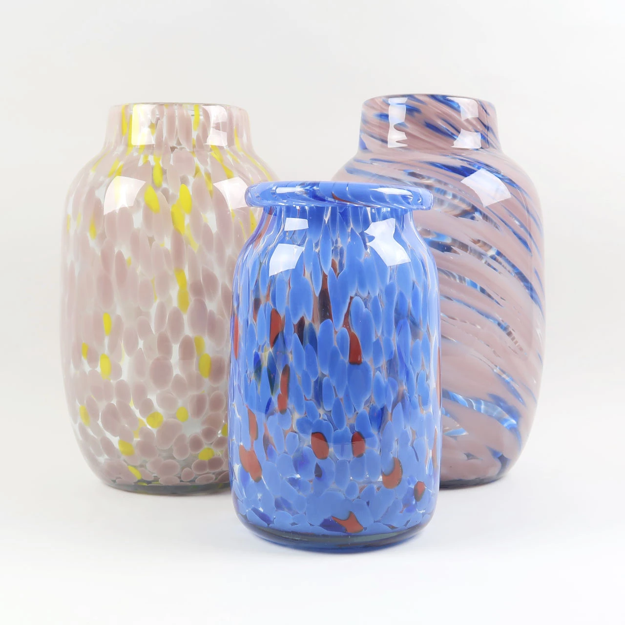 Promo π₯° HAY Hand Blown Splash Vase – Blue – Roll Neck π 8 HAY Hand Blown Splash Vase – Blue – Roll Neck