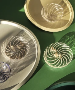 Best Pirce ✨ HAY Set of 2 Striped Glass Bowls Clear Pink ⌛ 10 HAY Set of 2 Striped Glass Bowls Clear Pink