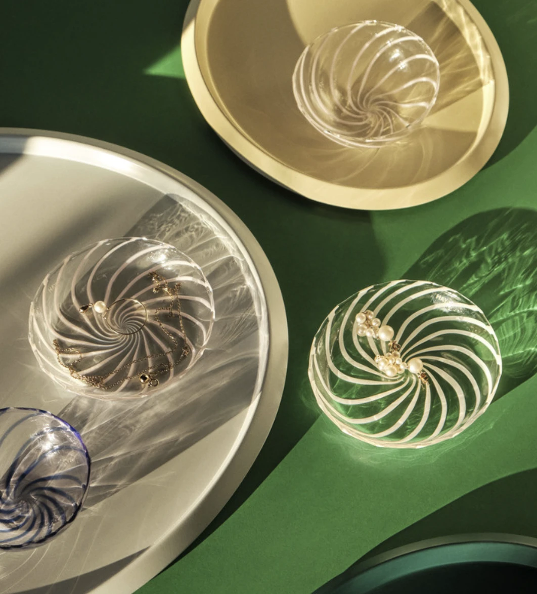 Best Pirce ✨ HAY Set of 2 Striped Glass Bowls Clear Pink ⌛ 5 HAY Set of 2 Striped Glass Bowls Clear Pink