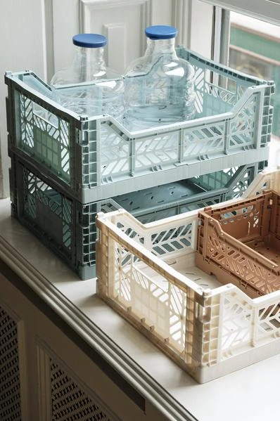 New π HAY Medium Coloured Crate In Teal π 4 HAY Medium Coloured Crate In Teal