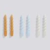 HAY Candle Spiral 6 Pcs Tangerine Light Blue L Grey