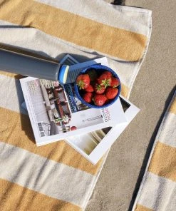 HAY 150 X 100cm Warm Yellow Frotté Stripe Bath Towel