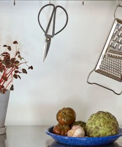 HAY Enamel Deep Plate Medium Speckle Blue