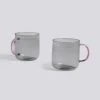 Best Sale β HAY Mug set da 2 grigia con manico rosa π 1 HAY Mug set da 2 grigia con manico rosa