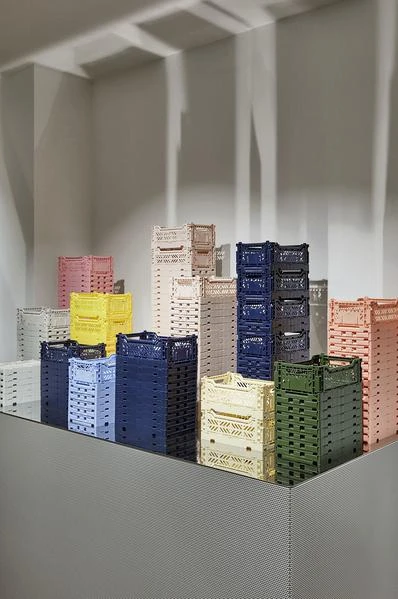 Promo β¨ HAY Medium Coloured Crate In Navy π 4 HAY Medium Coloured Crate In Navy