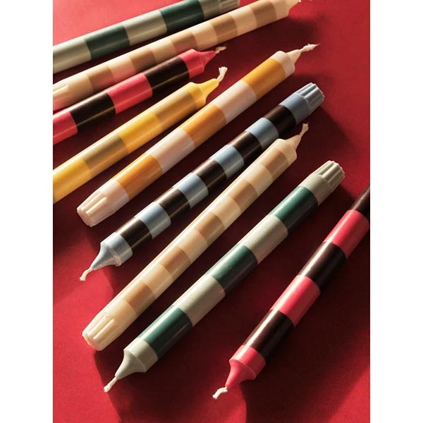 Flash Sale π HAY Stripe Candle Blue/Bordeaux β 5 HAY Stripe Candle Blue/Bordeaux