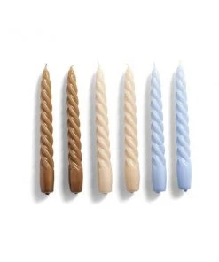 HAY Set De 6 Bougies Spirales Caramel Peche Et Lavande