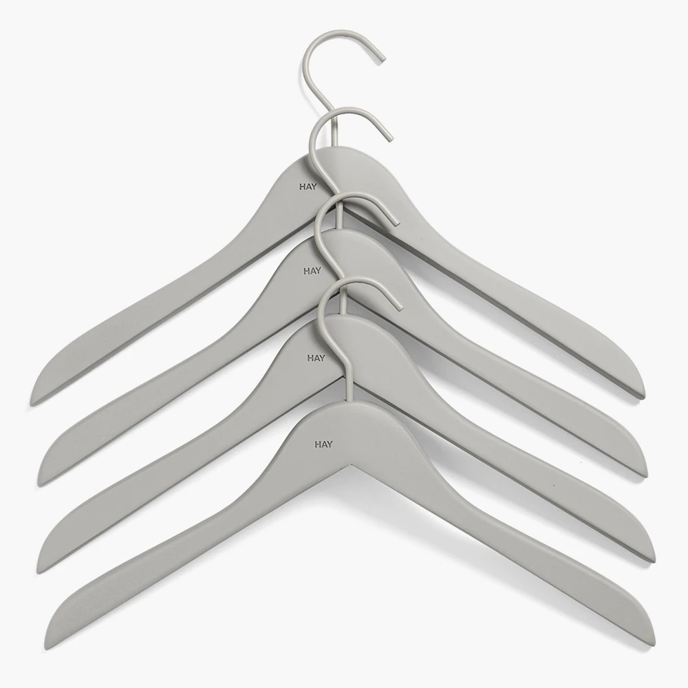 Deals π HAY Soft Coat Hanger Slim Grey - 4 pcs β 3 HAY Soft Coat Hanger Slim Grey - 4 pcs