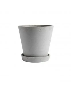 HAY Maceta Flowerpot with Saucer XL Grey