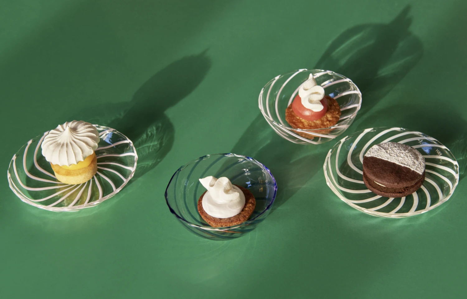 Hot Sale π₯° HAY Set of 2 Glass Striped Bowls Pink Blue π 5 HAY Set of 2 Glass Striped Bowls Pink Blue