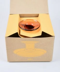 HAY Amber Flare Glass Candlestick