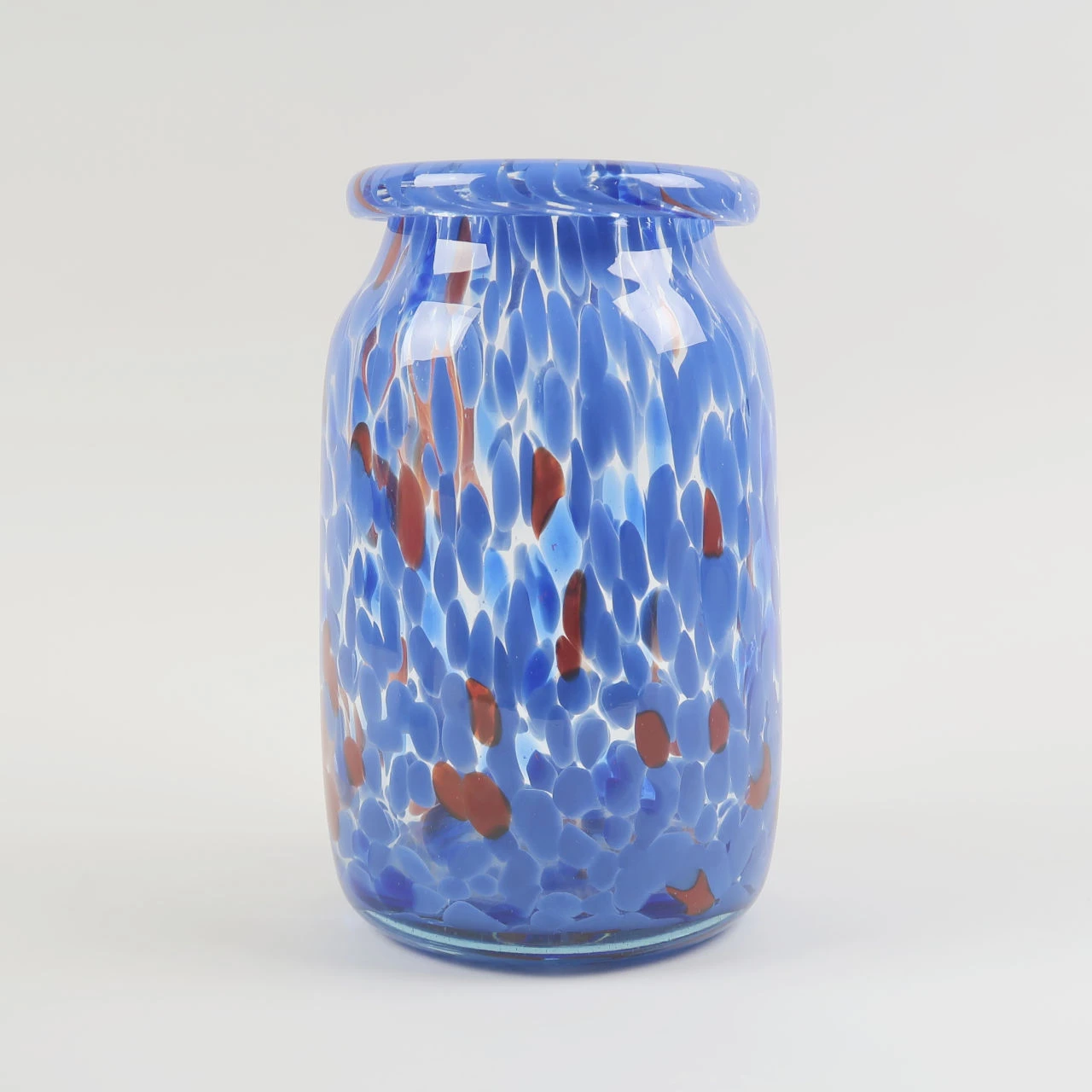 Promo π₯° HAY Hand Blown Splash Vase – Blue – Roll Neck π 4 HAY Hand Blown Splash Vase – Blue – Roll Neck