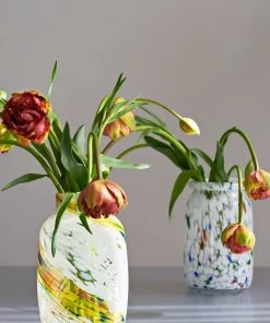 Deals π HAY Roll Neck White Dot Splash Vase π 7 HAY Roll Neck White Dot Splash Vase