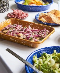 HAY Enamel Deep Plate Medium Speckle Blue