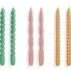 HAY Set Di Candele Da 6 Pz Verde Rosa E Arancio