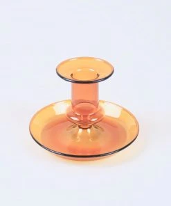 HAY Amber Flare Glass Candlestick