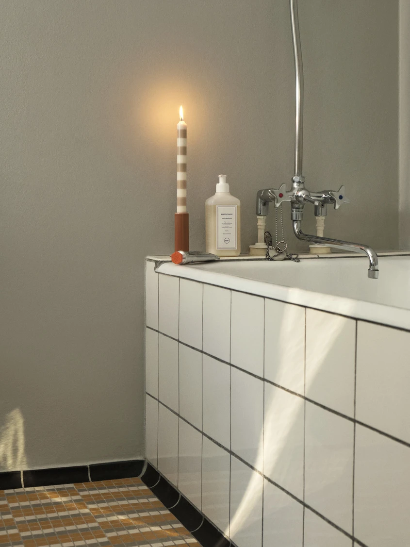 Hot Sale ⌛ HAY Stripe Candle - Beige and Sand ⭐ 4 HAY Stripe Candle - Beige and Sand