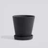 HAY Flowerpot with Saucer Medium Black