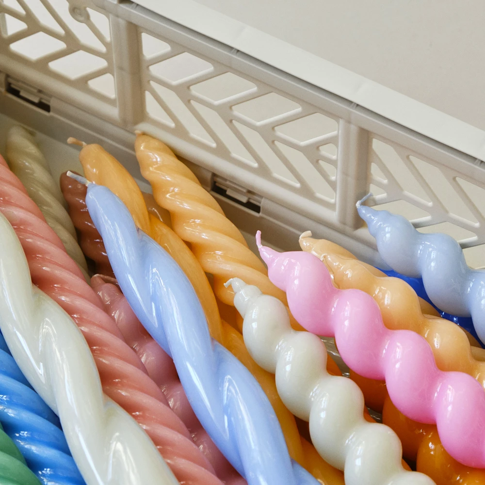 Wholesale ✨ HAY Candle Spiral Tangerine, Light Blue and Light Grey Set of 6 ⌛ 4 HAY Candle Spiral Tangerine, Light Blue and Light Grey Set of 6