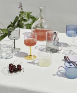 HAY Set of 2 Tint Wine Glasses Pink Yellow