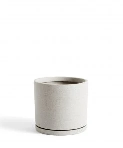 HAY Plant Pot with Saucer XXL Grey