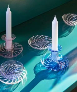 HAY Flare Candlestick - Pink Stripe