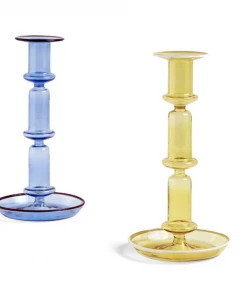 HAY Flare Glass Candleholder Tall Yellow