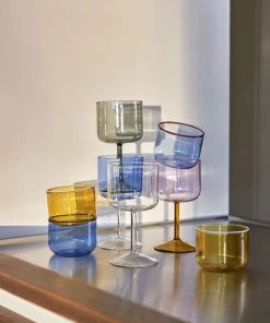 HAY Set of 2 Grey Tint Wine Glasses