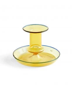 HAY Yellow Flare Glass Candlestick