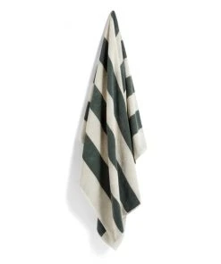 HAY 150 X 100cm Dark Green Frotté Stripe Bath Towel