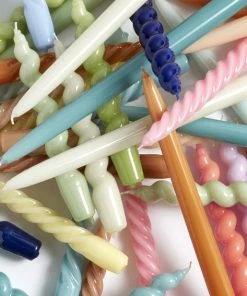 HAY Set of 6 Long Twisted Candles